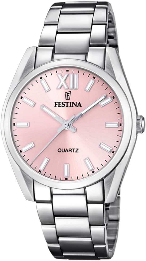 Festina Montre pour Femme F20622 Boyfriend Boîtier en Acier Inoxydable Gris Bracelet en Acier Inoxydable Gris
