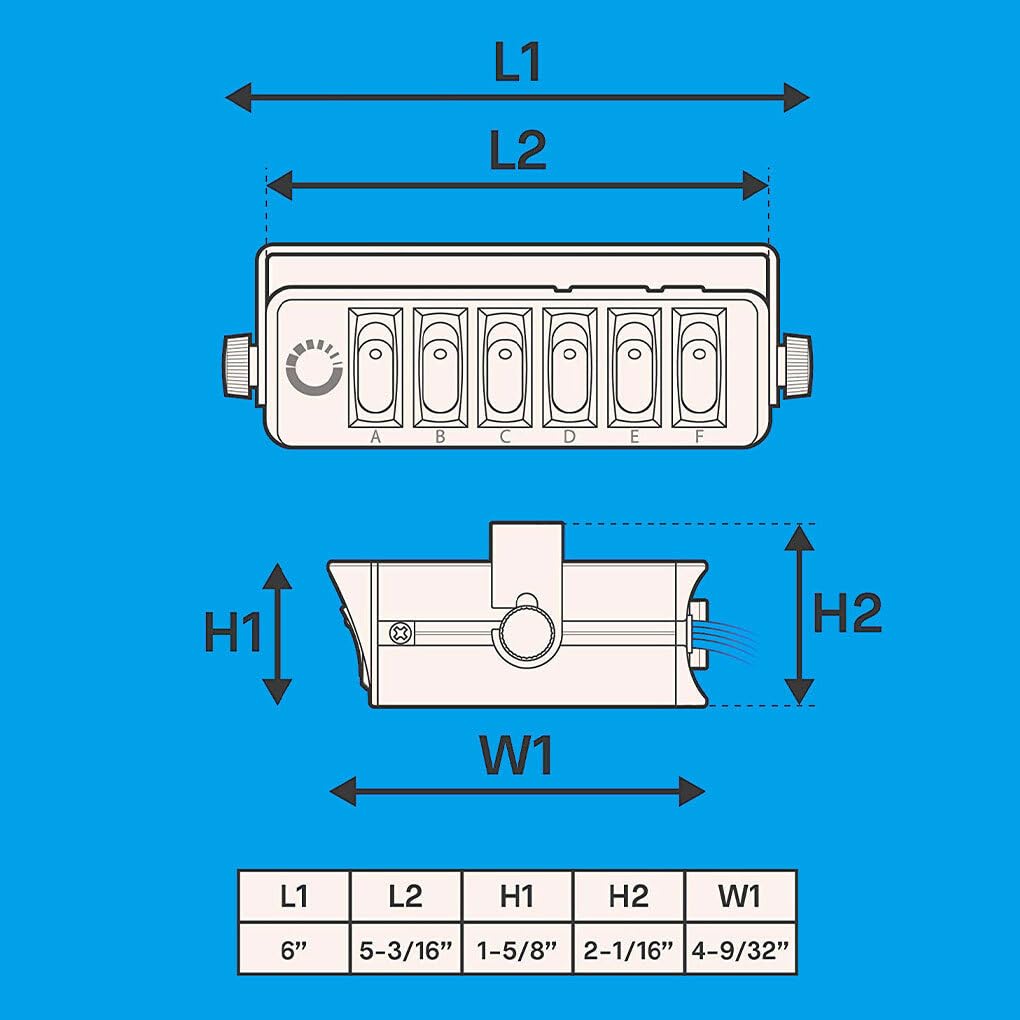 VUIUYOIES Interruptor basculante práctica Caja de Interruptor de Encendido/Apagado con Amplia Gama de selecciones indicador de luz LED Compatible Duradero, Azul