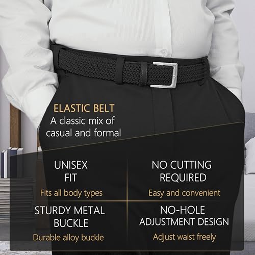 Elastic Braided Belt for Men and Women,Stretchable Adjustable Web Woven Belt for Work,Casual Wear, and Golf2