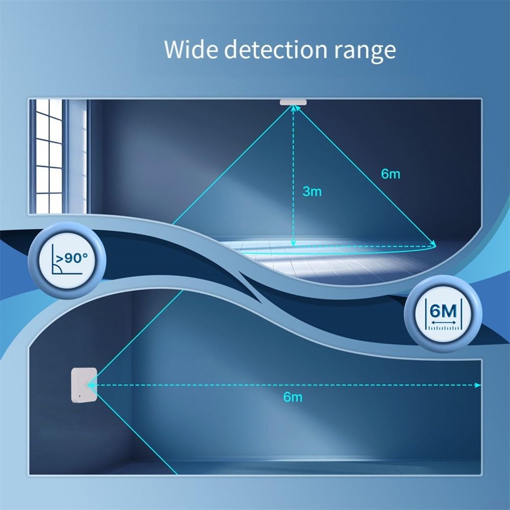 Sensor de Movimiento Inteligente para Interiores con Detector de Movimiento y notificaciones por aplicación, grabación de alarmas para la Seguridad del hogar (WiFi)