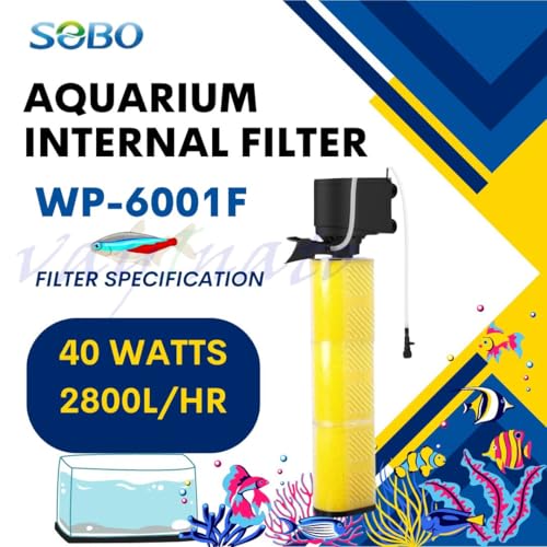 Image of VAYINATO Sobo Wp-6001 Aquarium Internal Filter for Fish Tank, Power : 40W, Flow : 2800L /H, Suitable Upto 4 Feet Tank