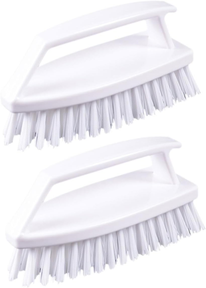 2pcs Multi-Functional Shoes Scrubber and Laundry Brush for Cleaning of Shoes Clothes and Fabrics Durable and Lightweight Home Cleaning Tools White