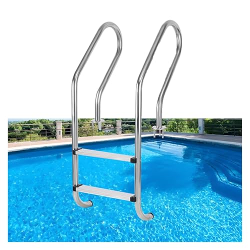 Escalera para piscina de acero inoxidable 2 peldaños miniatura 1