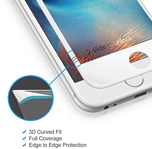 Image of Premium Tempered Glass for iPhone 6 / 6S Screen Protector [11D] - Full HD 2.5D 9H Shatterproof Anti Scratch Screen Guard for iPhone 6 / 6S (White Edition)