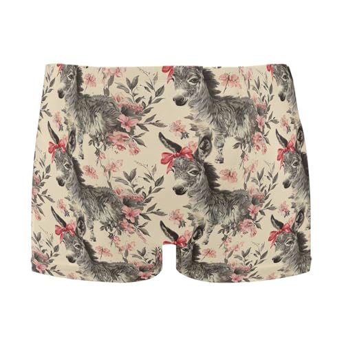 Donkey Animal Cute Mens Swim Trunk Swimwear Bathing Suit Swim Brief Square Leg Board Short S B0403452