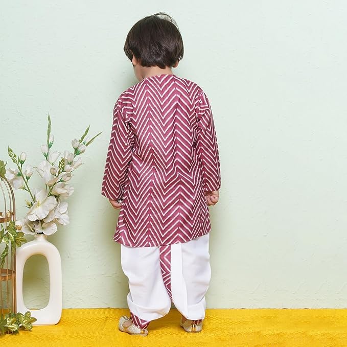 Image of AJ DEZINES Kids Ethnic Wear Pure Cotton Dhoti Kurta Set For Boys