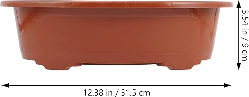 Miniatura 7 de GANAZONO Macetas de 4 piezas para entrenamiento de bonsái, maceta ovalada de plástico, maceta para bonsái, maceta para jardinería, suculentas,