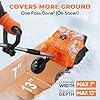 Cordless Snow Shovel, 3500W Battery Snow Blower with Dual 6.0Ah Anti-Freeze Batteries & Base Plate, 25.6Ft Throw, 13Inx7In Brushless Snow Shovel with Wheels for Driveway Sidewalk Snow Removal