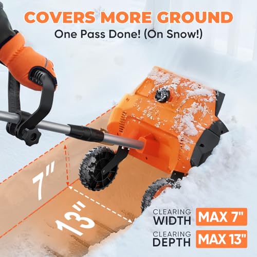 image for Gisam Cordless Snow Shovel, 3500W Battery Snow Blower with Dual 6.0Ah 
