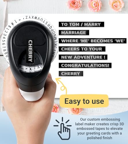 image for EazeID Embossing Label Maker, Vintage Embossed Label Maker Machine wit