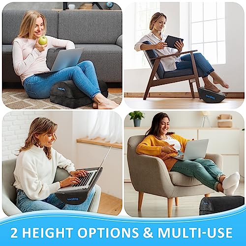 Image of StepLively Foot Rest for Under Desk at Work, Comfortable Foot Stool with 2 Adjustable Heights, Footrest with Washable Cover, for Back & Hip Pain Relief, Suitable for Office, Home and Car (Grey)