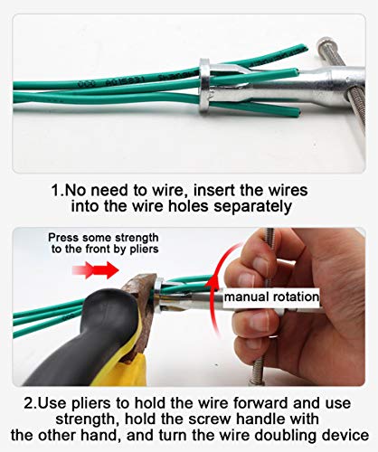 Wire Twisting Tools, Wire Stripper andTwister, Silver Wire Termimals Power Tools for Stripping andTwisting Wire Cable, Both Manual and Electric Power (silver) - Thumbnail 4