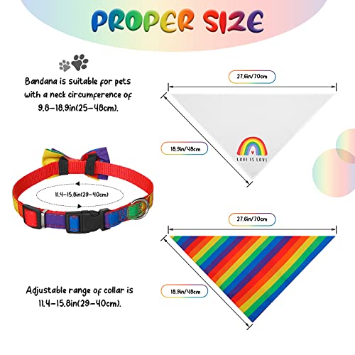 3 Pieces Rainbow Dog Cat Bandana Collar Gay Pride Dog Bandana Rainbow Flag Cat Dog Collar Bow For Lgbt Pride Day Breathable Handkerchiefs For Lgbt Party Supply Pet Accessories #TOP1