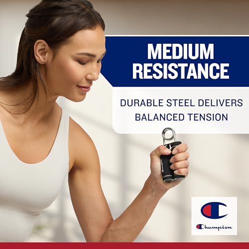 Image of Champion 2-Pack Hand Grip Strengthener, Medium Resistance Grip Strength Trainer with Soft Foam Handles, Forearm and Wrist Trainer for Home Gym Workouts, Stress Relief and Daily Conditioning
