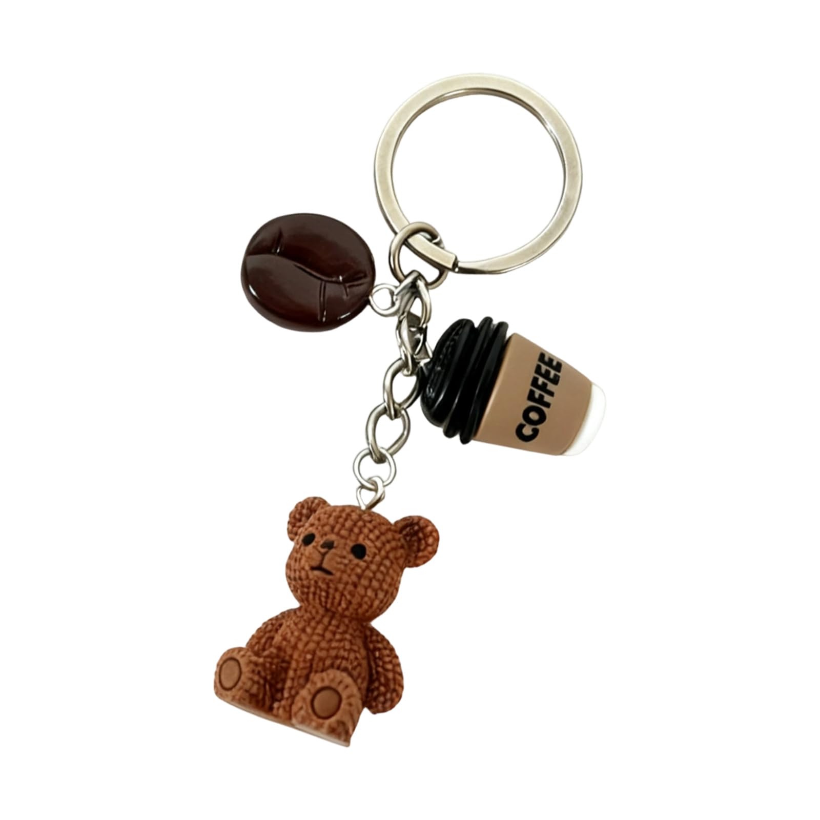 Adorable Miniature Cartoon Bear Coffee Cup Keychain Pendant an Excellent Thoughtful Present for Special Occasion Lovely Bear Keyring
