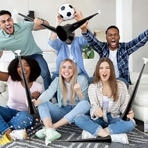 6 Pieces Collapsible Stadium Horn 24 Inch Plastic Trumpet Horn Stadium Horn Noise Maker for Sporting Events Sports Themed Party Supplies (Black) 6 Pieces Collapsible Stadium Horn 24 Inch Plastic Trumpet Horn Stadium Horn Noise Maker for Sporting Events Sports Themed Party Supplies Black