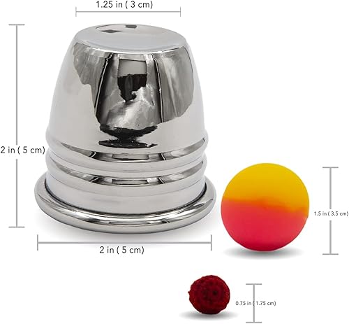 Miniatura 3 de Magic Makers Mini tazas y bolas cromadas para saltar de mesa, incluye guía de video de entrenamiento mágico