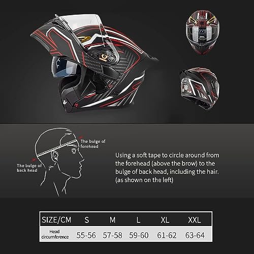 Casque moto modulaire modulable intégral rabattable à double visière taille L - 7