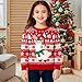 red Sweatshirt Girls Cozy Fall Fashion Toddler Kids Ugly Christmas Sweater Girls Boys Funny Xmas Holiday Sweaters Long Sleeve Cute Sweatshirts Shirts Fall Winter Warm Knit Pullover Tops