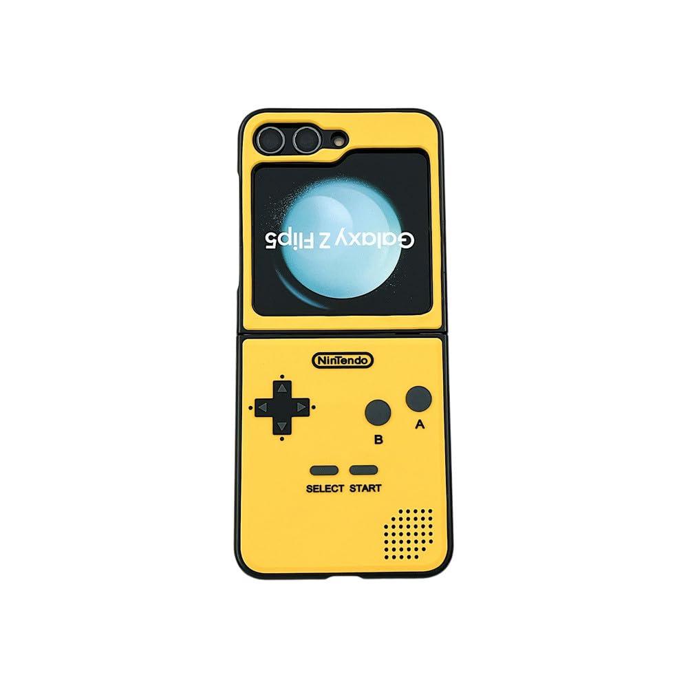 NiceKing Compatible with Samsung Galaxy Z Flip 5 Case Hard Plastic Frame Silicone Shockproof Cover for Samsung ZFlip5 2023 5G Yellow