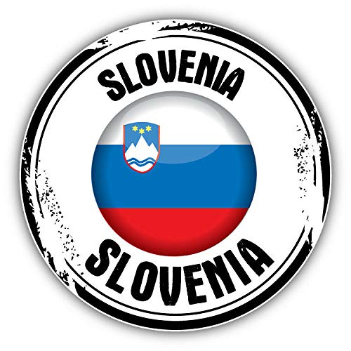Slovenia Glossy Flag Grunge Stamp Round Metal 0.75" Lapel Pin Hat Shirt Pin Tie Tack Pinback2