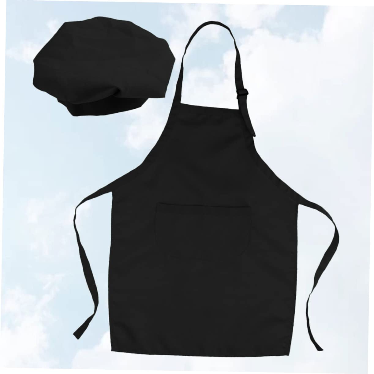 PRETYZOOM 2-in-1 Boys and Girls Chef Apron Hat Set Cooking Cooking Baking Art Size l Adjustable Neck Waist Tie