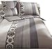 Produktbild Joop! Bettwäsche Ornament Stripe Satin grau-beige Größe 200x220 cm (2X 40x80 cm)
