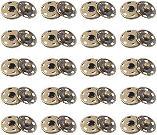 Opopark Press Studs Snaps Fasteners Buttons (19mm 20 Sets), Rust Proof Metal Coat Invisible Sew-on Antique Brass Buttons for Purse Handbag Clothes Sewing Craft DIY Supplies