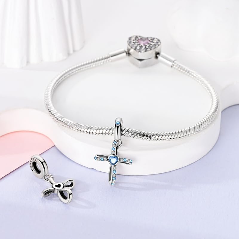 VALGACLS Mom Wife Daughter Love Heart Wedding Rings Charms 925 Sterling Silver Charms for Bracelets Necklace Valentine's Day Mother's Day Jewelry Charm for Women - Image 3