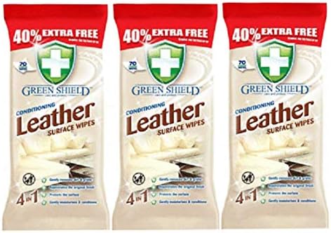 Greenshield GreenShield 3 x Green Shield Leather Surface to Clean Dirt and Protect 210 Wipes