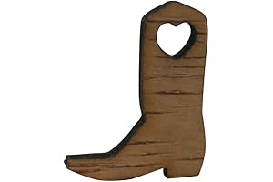 ARTIBETTER 50pcs Mini Unfinished Wood Cutouts Cowboy Boots for Crafts