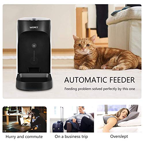 WOPET Automatic Cat Feeder, Pet Feeder Auto Dog Cat Feeder Stainless Steel Bowl,Portion Control & Voice Recording – Timer Programmable Up to 4 Meals a Day - Thumbnail 6