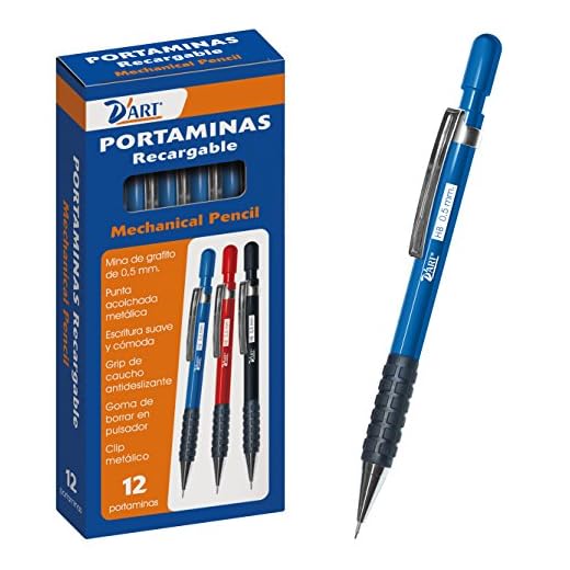 D'Art 79431 - Caja portaminas, 0.5 mm, 12 unidades, color azul