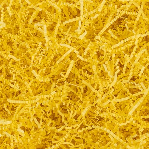 Sukh Yellow Crinkle Paper Filler - Shredded Paper Gift Basket & Box Wrap