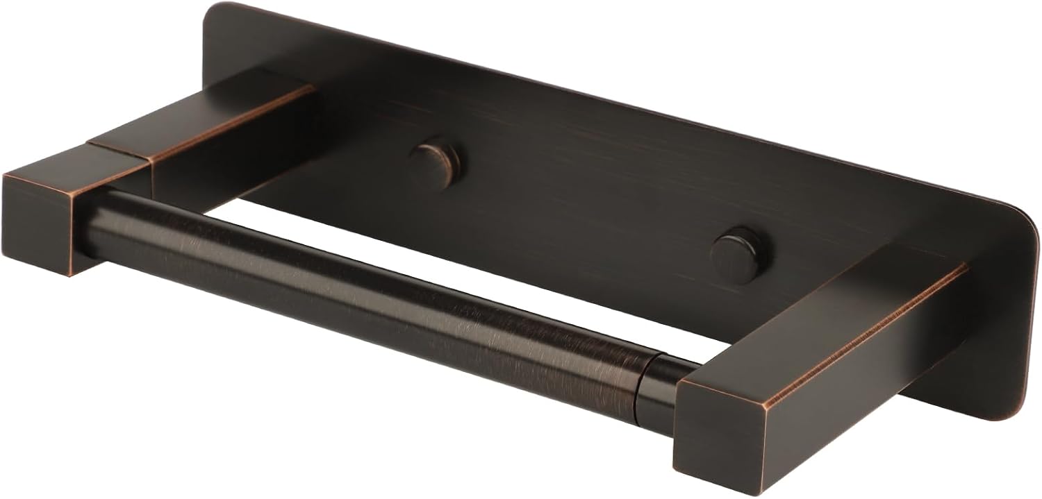Modern Toilet Paper Holder Oil Rubbed Bronze,Toilet roll Paper Hanger,Bathroom Double Post Pivoting Toilet Tissue Holder Roll Holder