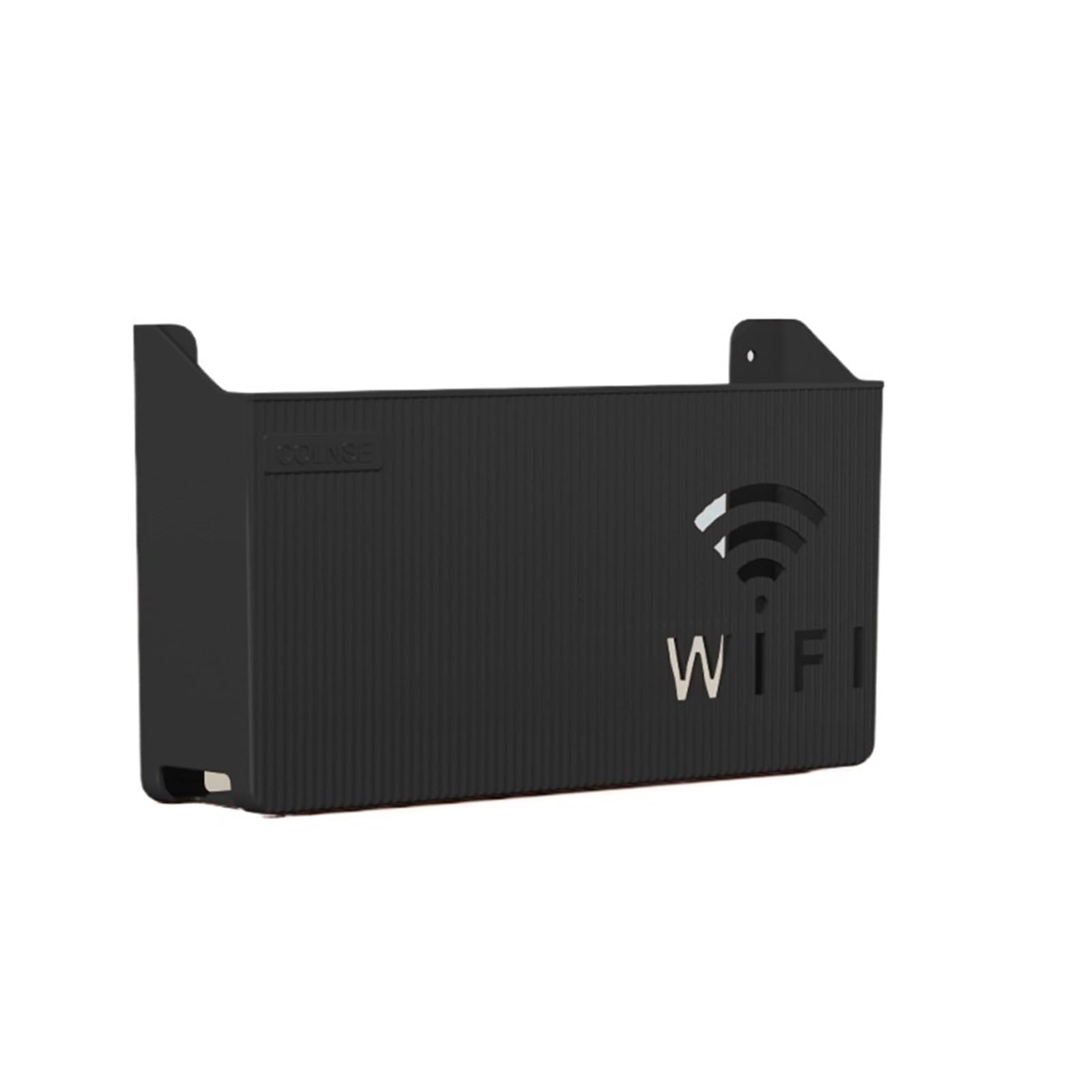 Sqqcreato Black Wifi Router Storage Box Wall Mount Router Storage Box Home Office Rack For Routers(Black)