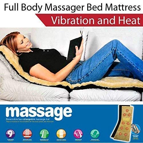 sygnius Velvet Bed Mattress Body Head, Neck, leg Massager with 9 Motor Vibrator & 9 Soothing Heat,Heated Shiatsu Massager, Relieves Stress or Tension Shoulder and Back Pain (160x55cm) 3