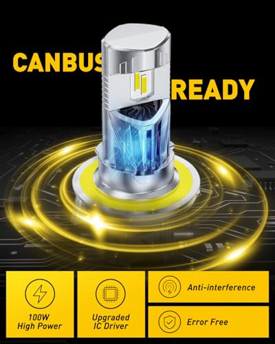 Image of AUXITO H13 Bulbs, 80,000LM 15X Super Output, 6500K Cool White, 60000Hr Long Lifespan, 1:1 Mini Size Replacement Light Bulbs, Plug-N-Play, Pack of 2