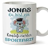 Mugffins Tassen Personalisierten für SPORTARZT Mann - Auf Deutsch - Koalifizierte Personalisierte - 11 oz / 330 ml - Individuell Anpassbar Geschenk Mitarbeiter