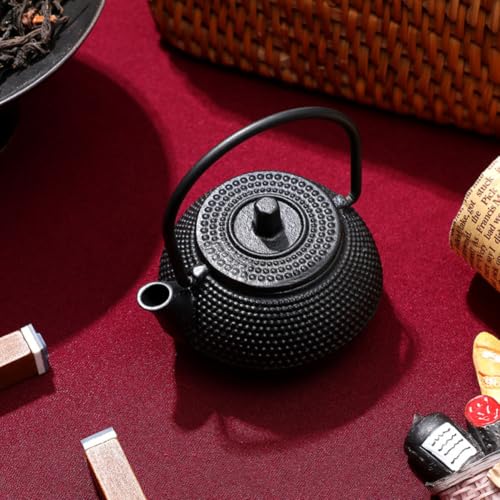 Mini tetera de hierro fundido para decorar escritorios y mesas de salón 5
