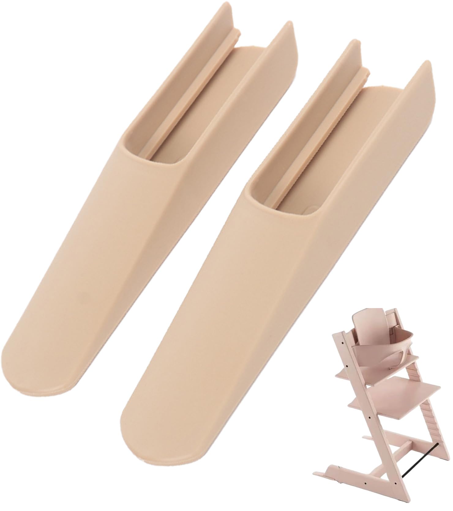 TAKONE Kippschutz für Tripp Trapp – 2 Stück Sitzverlängerung Kompatibel mit Stokke Tripp Trapp Zubehör, Sicheres Gleiterset für Kinderhochstuhl(Holzfarbe)