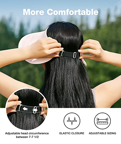 Beneunder Sun Visors For Women Upf50+ Large Brim Adjustable Summer Beach Golf Hats (Black) #TOP4