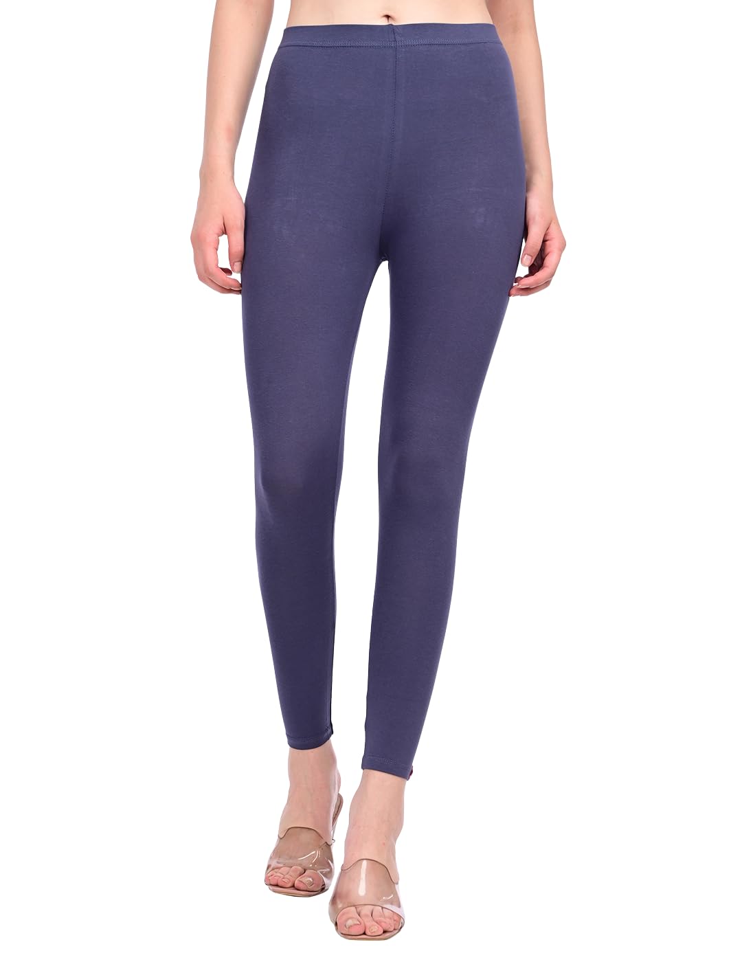 Premium Loomella Women’s Cotton Leggings | Soft Stretch Ankle Length Bottom Wear for Kurti & Tops | Dark Grey XXL-image-24