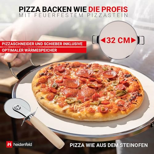 Foto von Heidenfeld Pizzaofen Napoli | 1200 Watt bis 400°C - Backofen - Pizzastein - Pizzaofen elektrisch - Pizza Ofen - Pizza Maker - Pizzamaker - Pizza Backofen - Elektro Pizzaofen - Elektrischer Pizza-Ofen