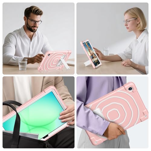 Coque Galaxy Tab A11+ antichoc rose avec support rigide 11 pouces - 6