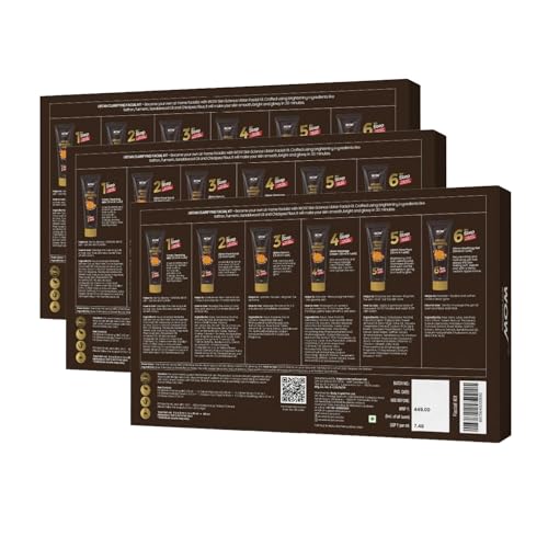 Image of WOW Skin Science Ubtan Radiance Facial Kit for Glowing Skin|Helps Remove Tan and Gives Radiant Skin | 6 Easy Steps | Suitable for All Skin Types | Free Rose Water | 85ml | Pack of 3