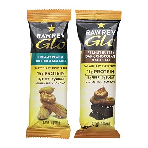 Peanut Butter Dark Chocolate & Sea Salt "New and Improved Glo" Vegan Protein Bars, 12g of Plant-Based Protein with Only 3g of Sugar, Pack of 72 Cover
