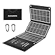 ELECAENTA 22W ETFE Solar Ladegerät Faltbar Solarpanel 2-Port USB(5V/4A insgesamt) IP54 Wasserdicht Reißverschluss Schutz Notfallpanel für USB-Geräte -iPhone Android Handys Tablets Powerbank