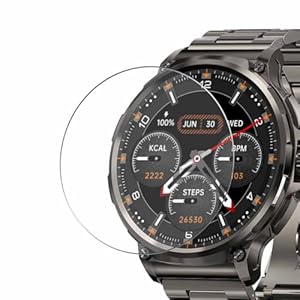 Puccy 3 Pack Tempered Glass Screen Protector, Compatible with AMAZTIM Power 1.85″ smartwatch Smart Watch Protectors Guard