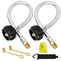 NUPICK 12 in RV Propane Hoses, Propane Pigtail Hose with 1/4" Male NPT & QCC 1 Inlet, Stainless Steel Braided Camper Tank Hose for Camper Standard Dual Stage Regulator